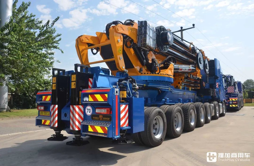 七轴14x4底盘750匹马力起重量160吨如此强悍的沃尔沃fh16卡车起重机