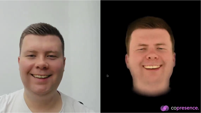图2 Copresence的AI 头像渲染 图片来源：Copresence / YouTube。