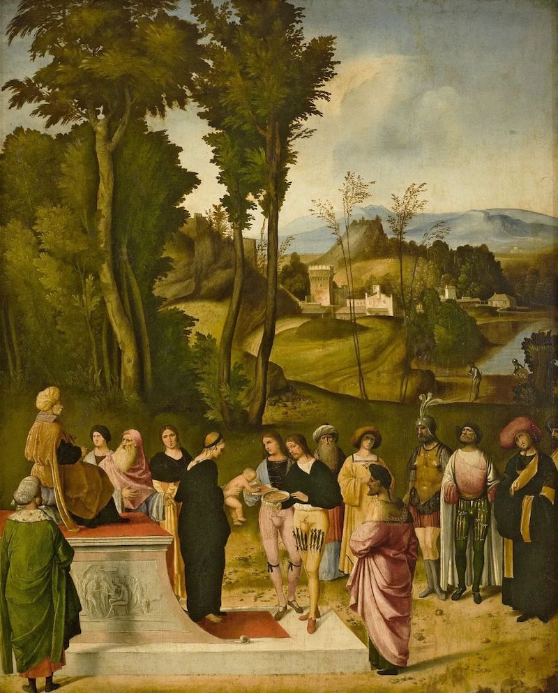 乔尔乔内 《摩西的考验》，1502-1503年