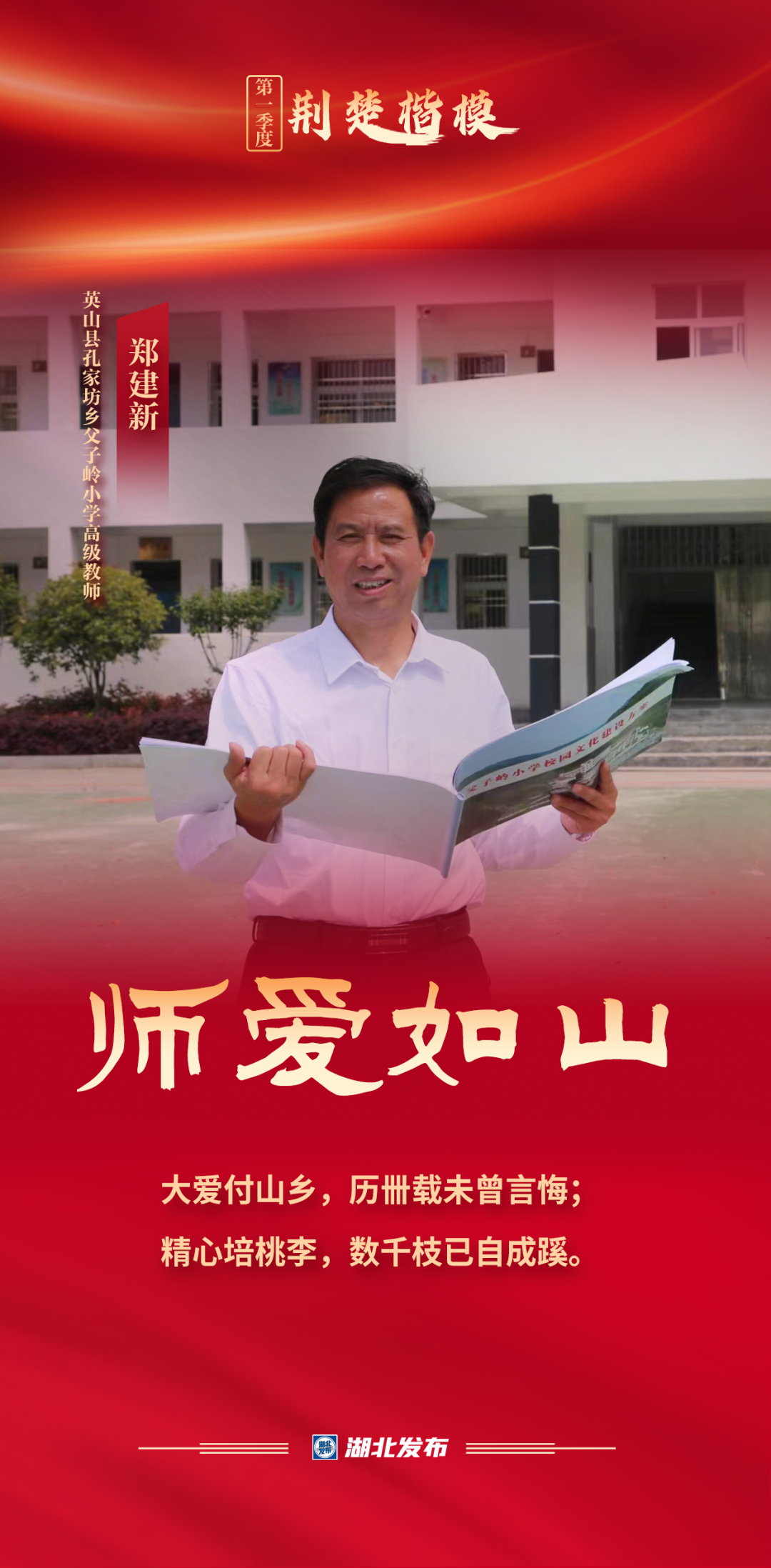 郑建新(英山县孔家坊乡父子岭小学高级教师)——他是坚守大山40年的