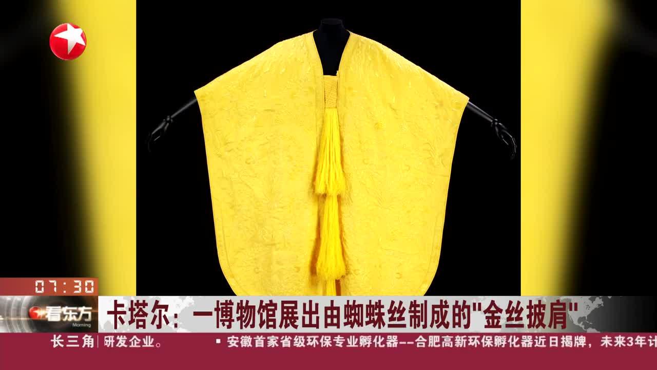 卡塔尔:一博物馆展出由蜘蛛丝制成的"金丝披肩"