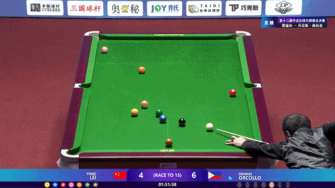 台球精彩动图|波茨开仑探囊取物 唐春晓长台勾球轻松