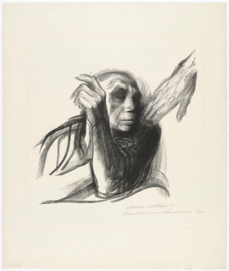 珂勒惠支《死亡的呼唤》，选自“死亡”系列的最后一幅版画，约1937年