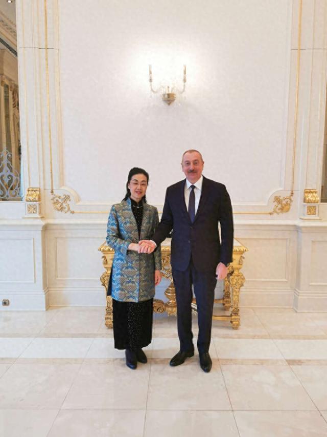 中国驻阿塞拜疆大使郭敏近日辞行拜会阿塞拜疆总统阿利耶夫。中国驻阿塞拜疆大使馆供图