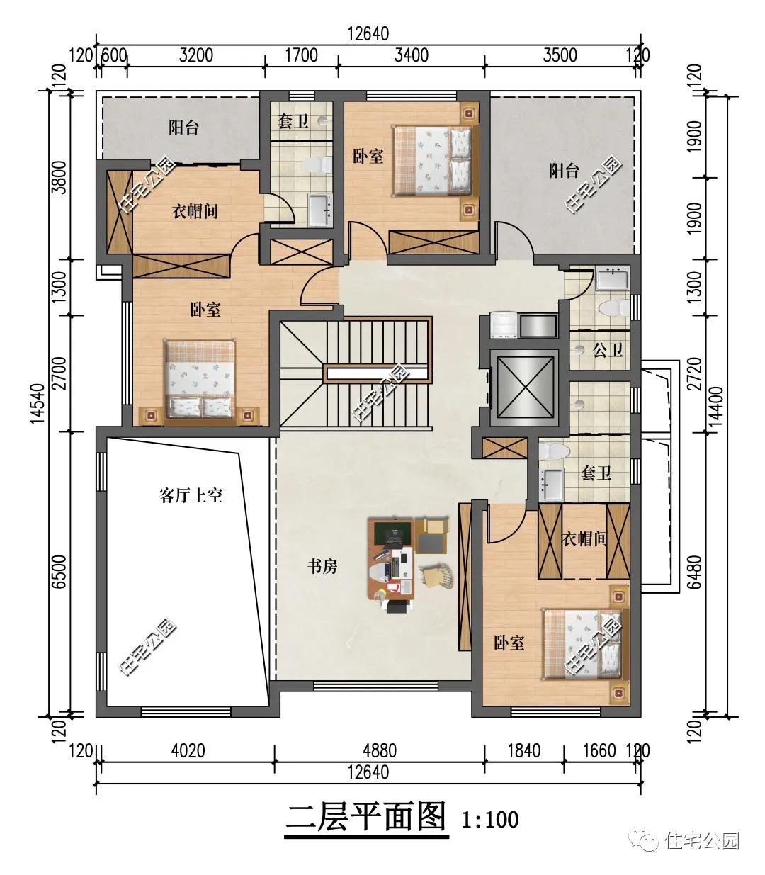 123㎡建筑面积:481㎡户型亮点:架空层设计,独立办公区,小面宽10占地