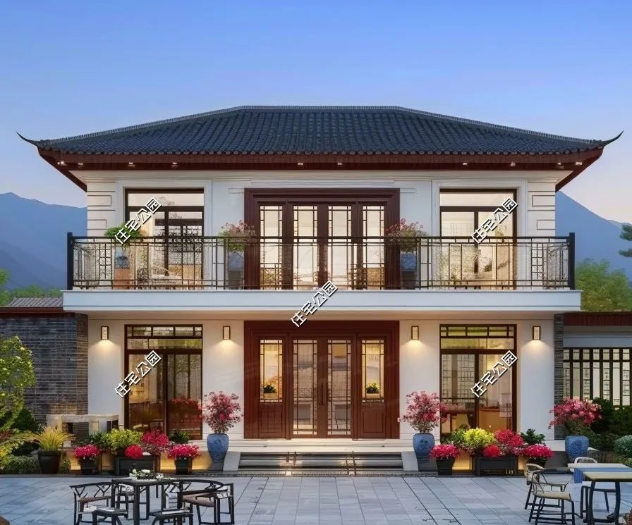 13×11米新中式二层别墅,6室2厅带堂屋,这样的农村生活真的很舒坦