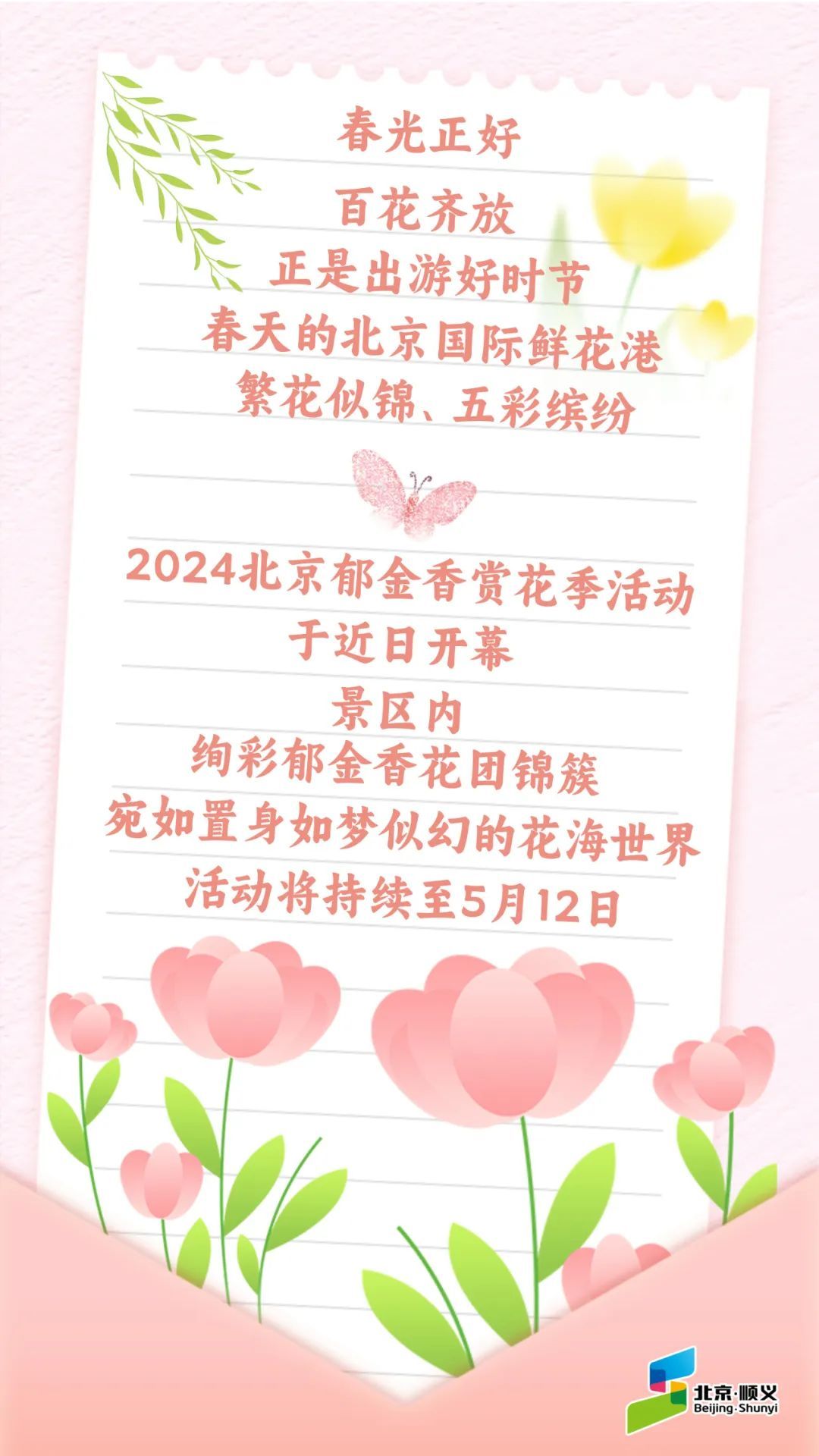 赴春日浪漫~2024北京郁金香赏花季活动北京国际鲜花港