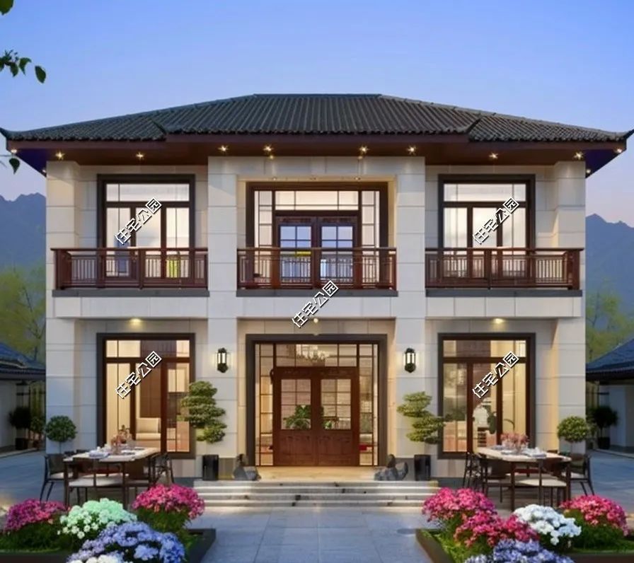 13×11米新中式二层别墅,6室2厅带堂屋,这样的农村生活真的很舒坦