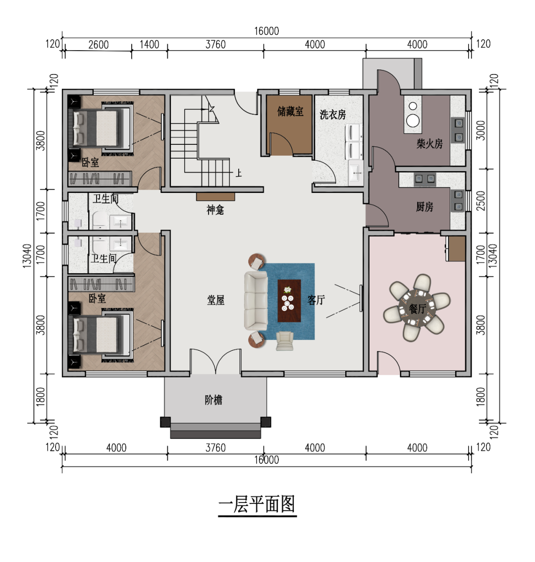 16×13米农村二层小别墅,5间卧室均带独卫,谁看了都夸房子好_新浪财经