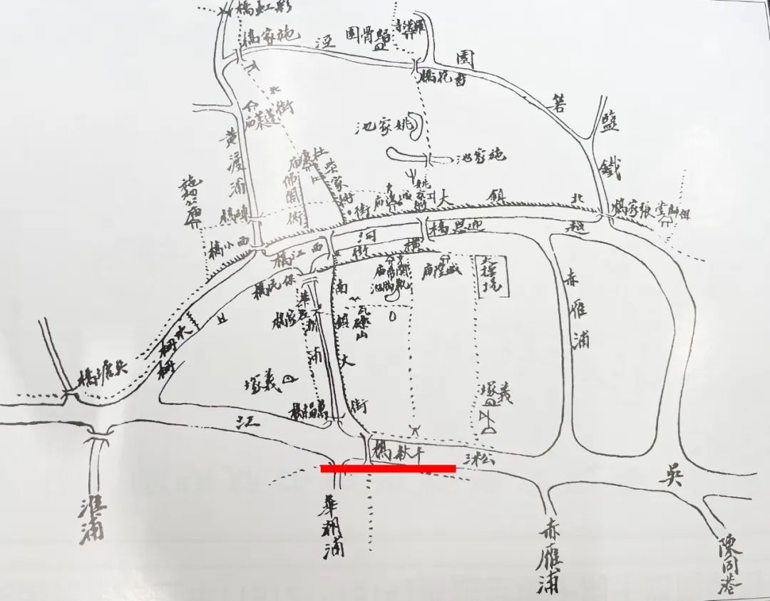 1922年黄渡镇简图中标注的千秋桥