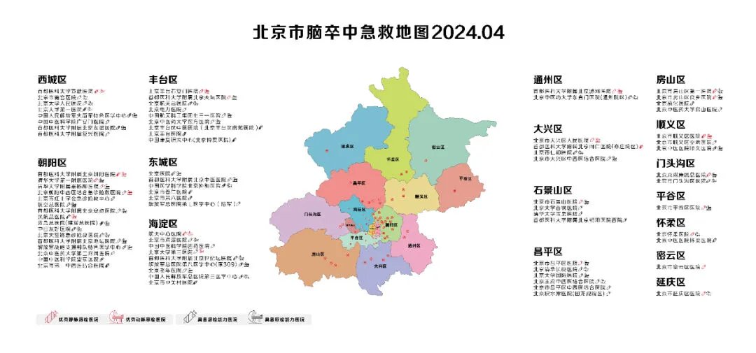北京市2024年脑卒中急救地图