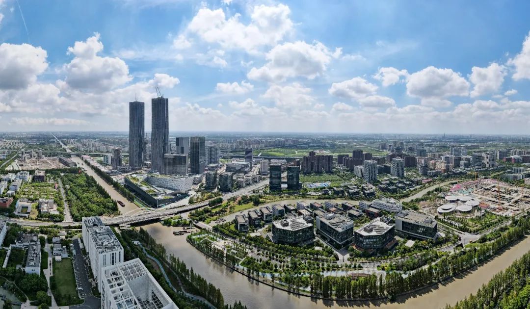 中国（上海）自由贸易试验区张江片区（无人机照片）。新华社记者 方喆 摄