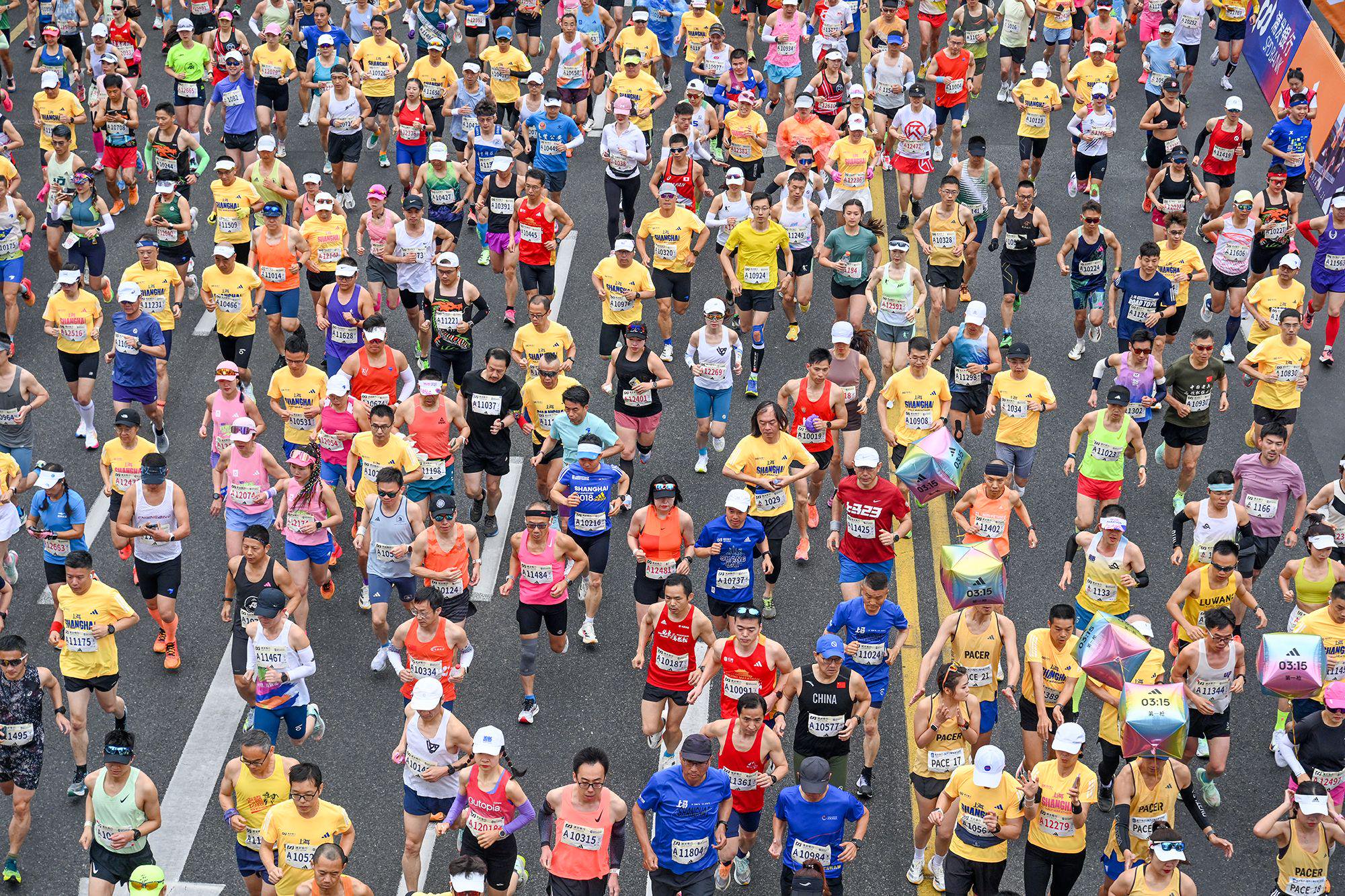 2024上海半程马拉松在东方明珠脚下鸣枪起跑。