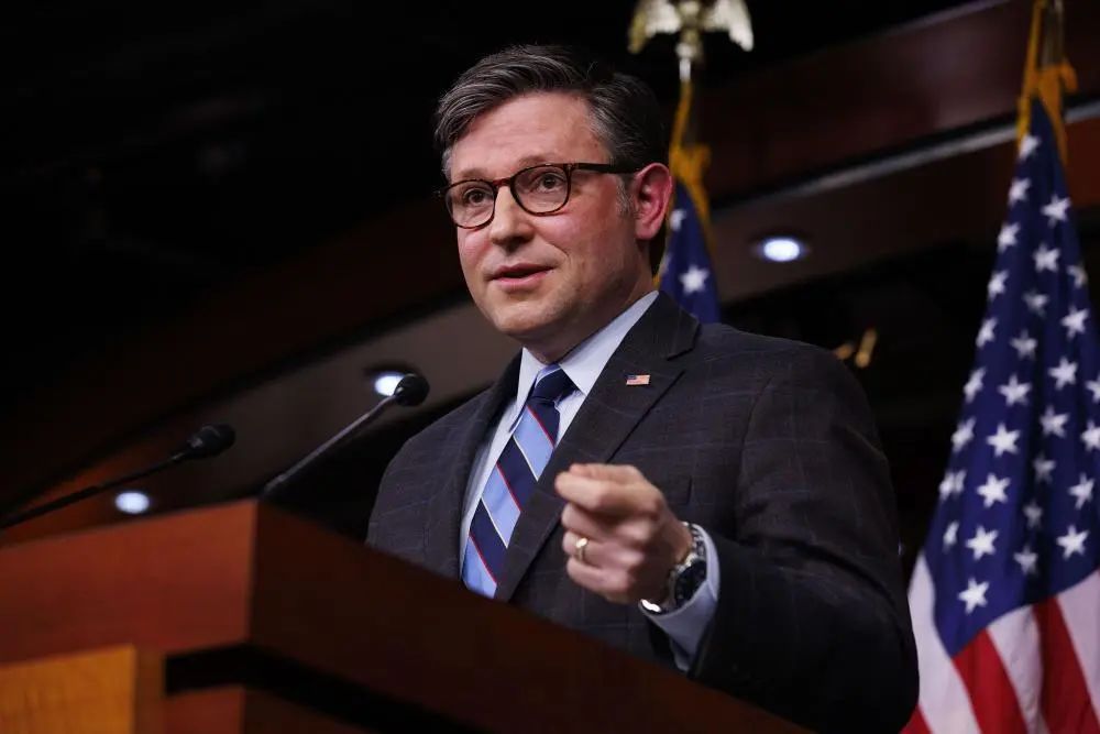 美国国会众议院议长迈克·约翰逊资料图,新华社发