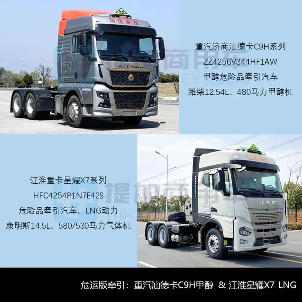 现代,中车纯电动牵引车亮相,汕德卡c9h甲醇牵引车抢眼,工信部第382批