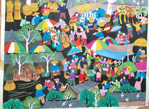 《老街》(农民画)