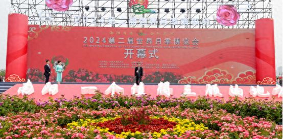 图为南阳市委副书记、市长王智慧宣布博览会开幕。
