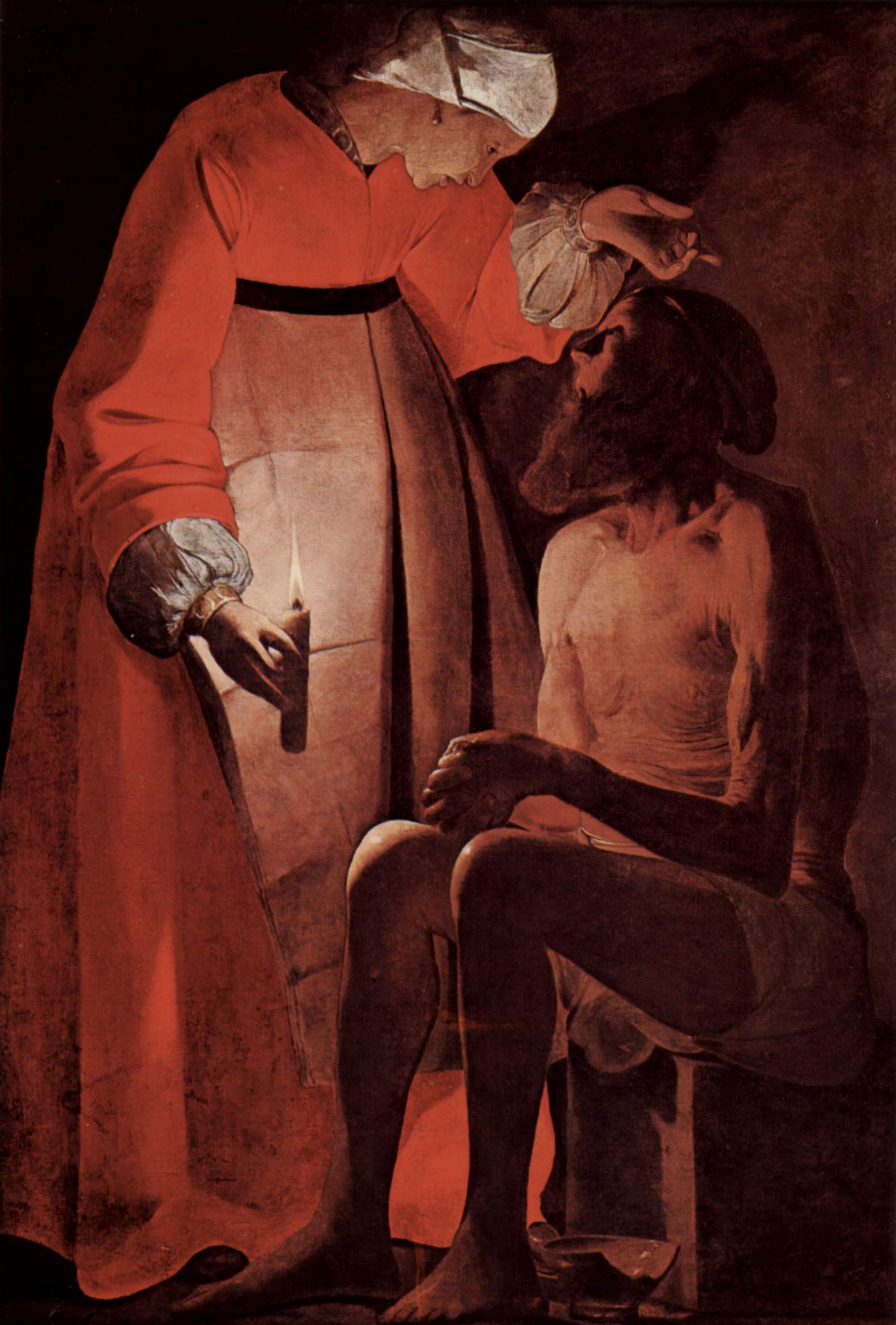 法国巴洛克画家乔治·德·拉·图尔（Georges de La Tour）绘《约伯被妻子嘲笑》
