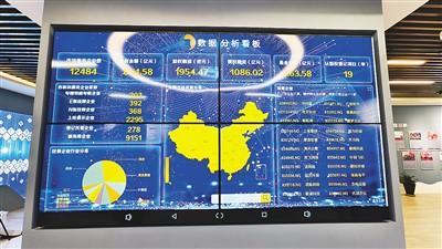 图为上海专精特新专板的实时数据大屏。本报记者 杨俊峰摄