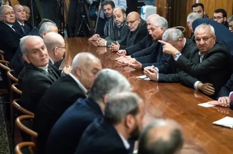 法塔赫和哈马斯官员于2019 年2月12日在莫斯科举行巴勒斯坦内部会谈，图源：外媒