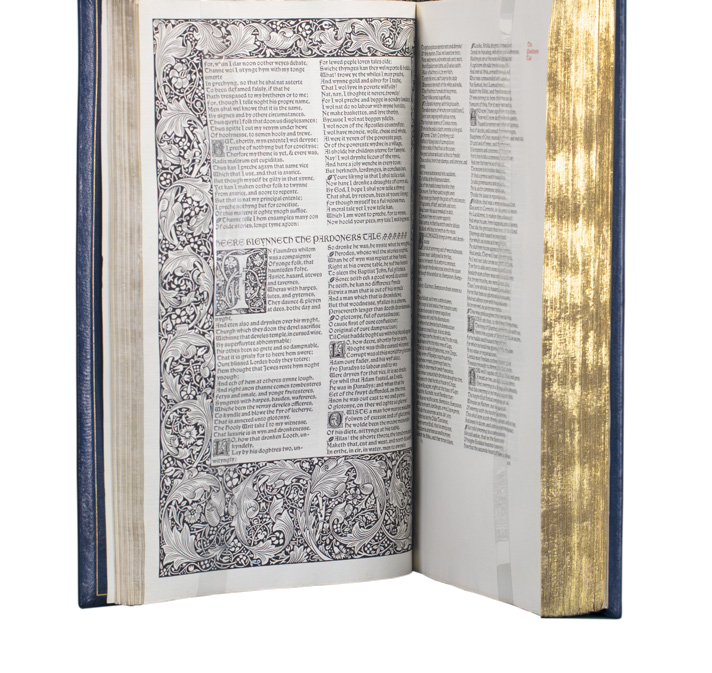  《乔叟集》 1898 摩洛哥山羊皮，立体竹节书脊