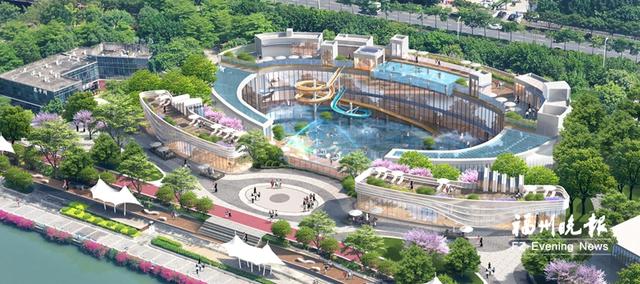 光明港温泉水乐园项目效果图。