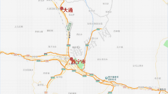 g0611张汶高速西宁至大通路段封闭施工混合通行