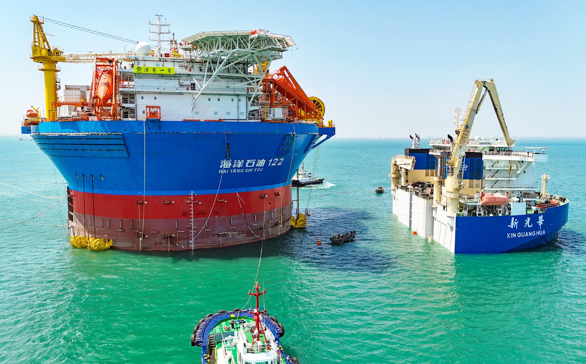 装船固定等后续作业,以保证"海葵一号"在海上运输过程中的安全稳定