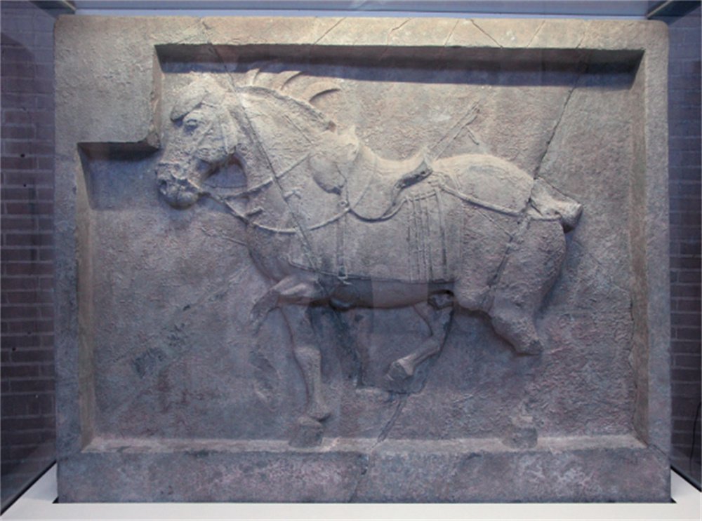 宾大博物馆馆藏唐代"拳毛45"石刻作为大型高浮雕石屏作品,昭陵六骏