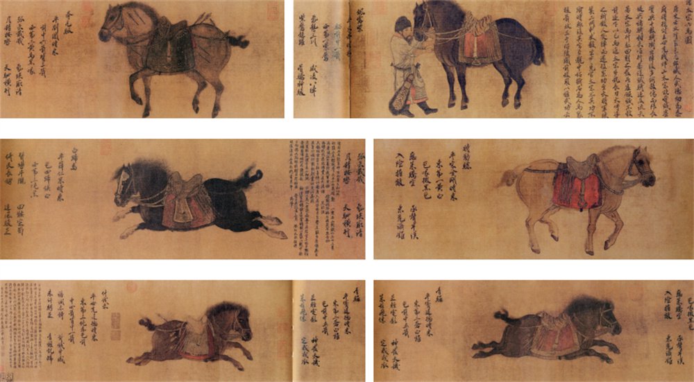 金代赵霖《昭陵六骏图卷》"在六骏石刻中,飒露紫是唯一一件刻画了人