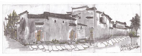 满村尽是马头墙(速写)