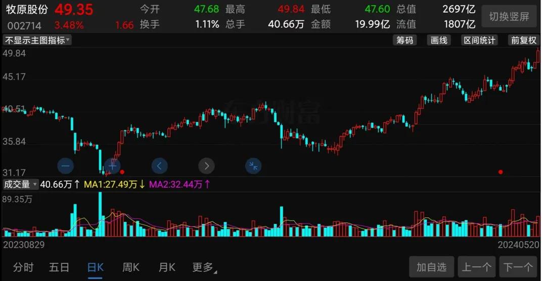 中国最大的养猪公司,股价暴涨