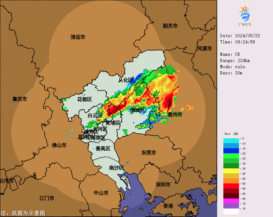 据广州市气象台预测,23日白天,广州多云到阴天,有雷阵雨局部大到暴雨