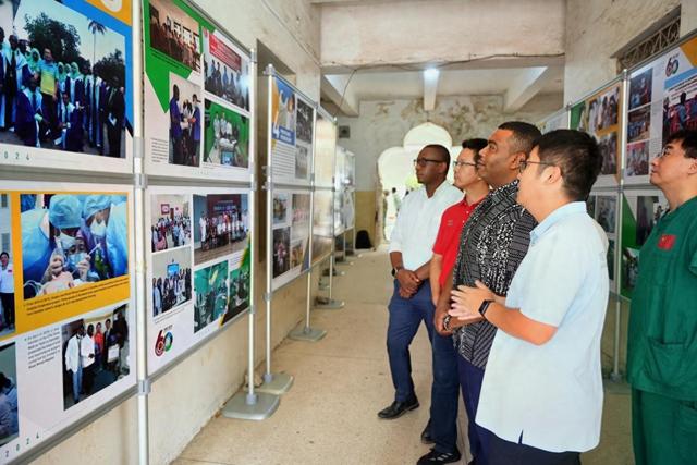 中国医疗队在桑给巴尔举办援桑60周年画展