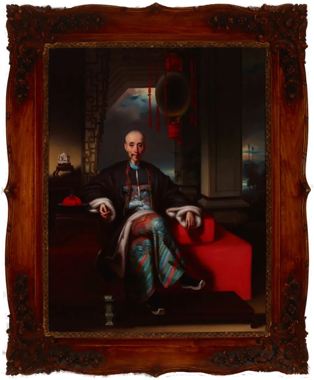 十三行总商伍秉鉴的肖像 &nbsp;林呱 1830年代 布本油画 &nbsp;64x48.