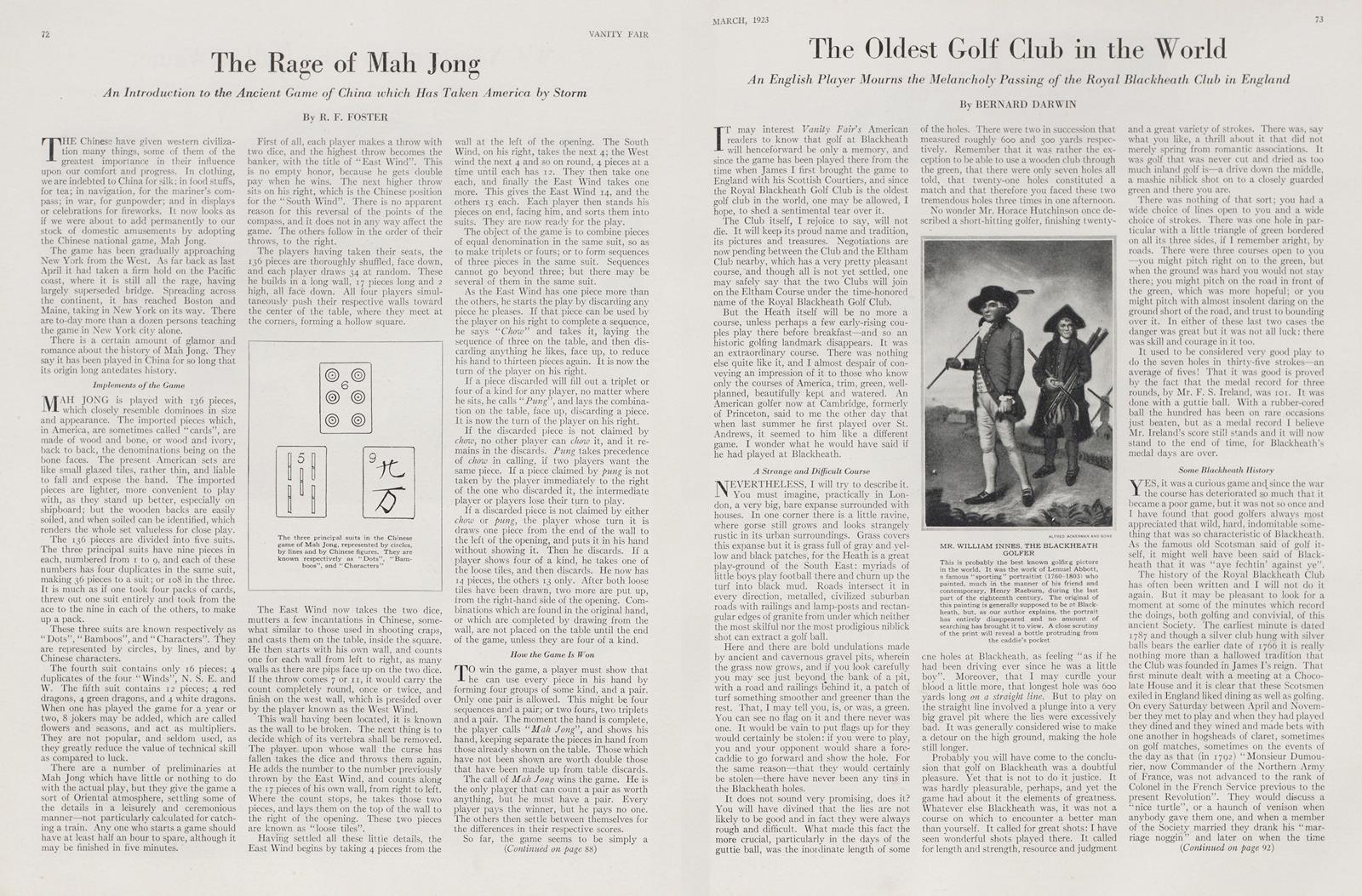 1923年,《名利场》(vanity fair)杂志刊发文章《麻将狂热》徐国琦教授