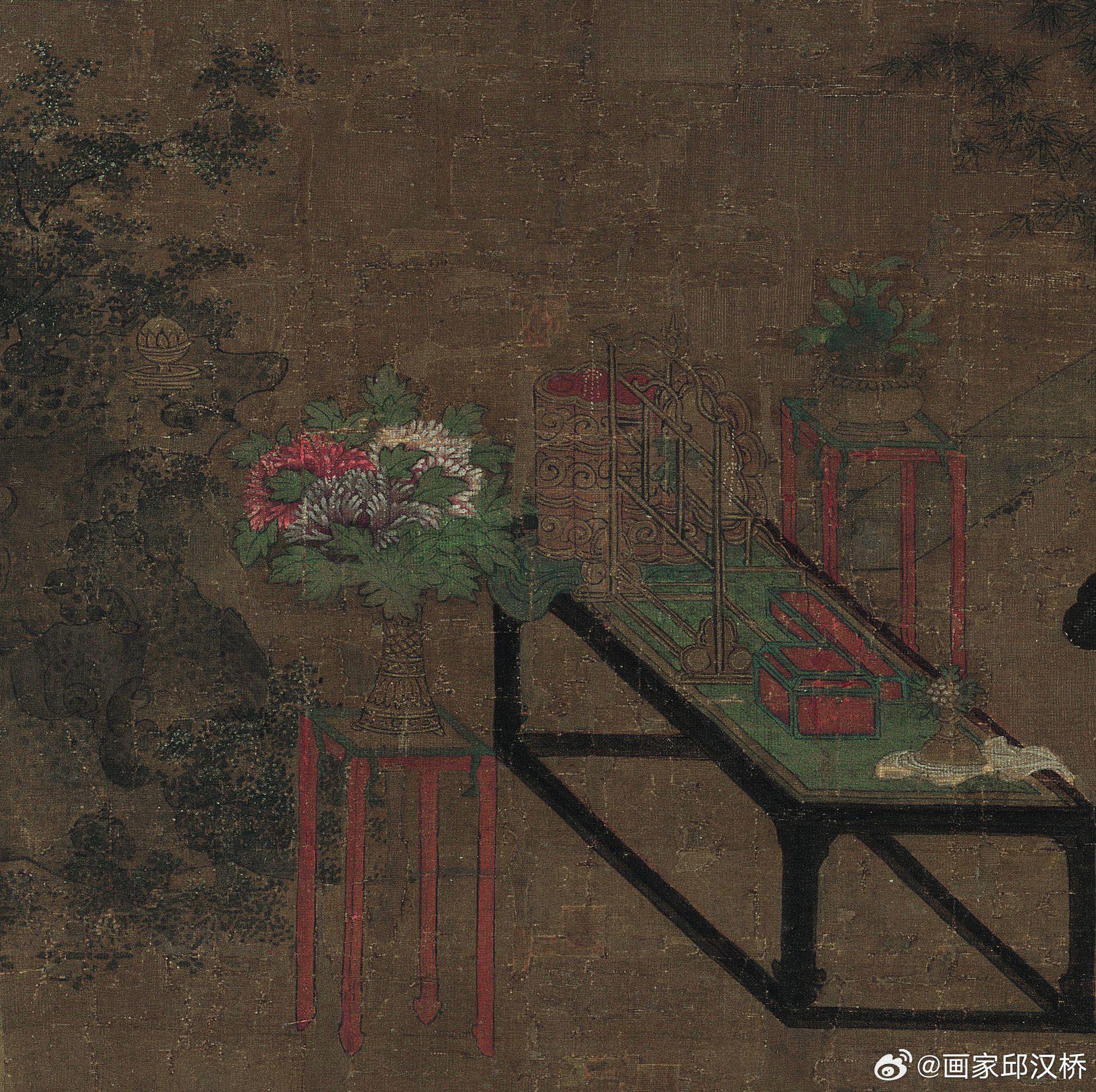 宋代佚名《盥手观花图》|盥手观花图|佚名|中国风|艺术_新浪新闻