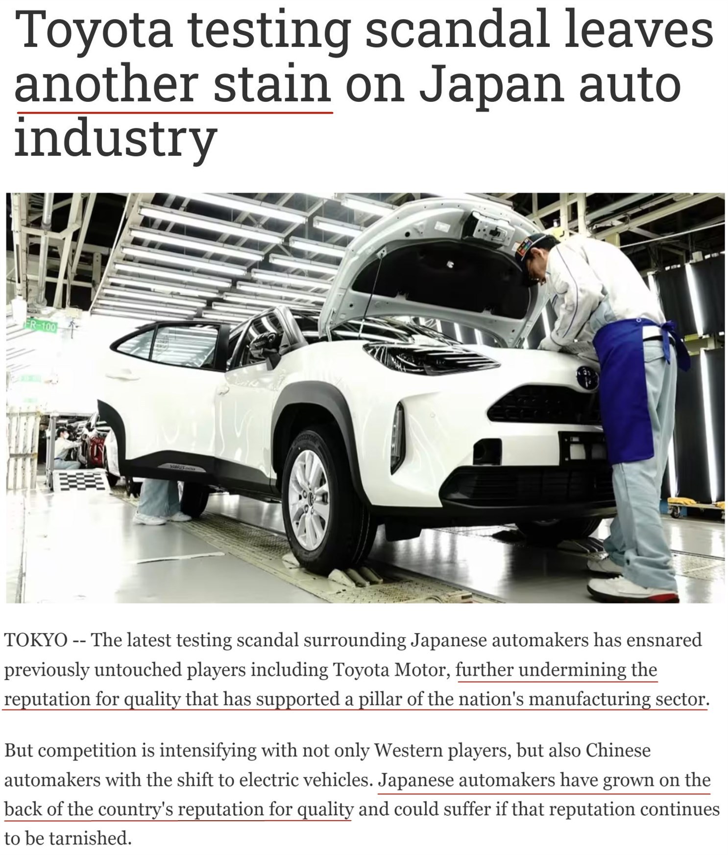 在这一背景下,日本汽车制造商的发展本可依赖"日本制造"的质量声誉,但