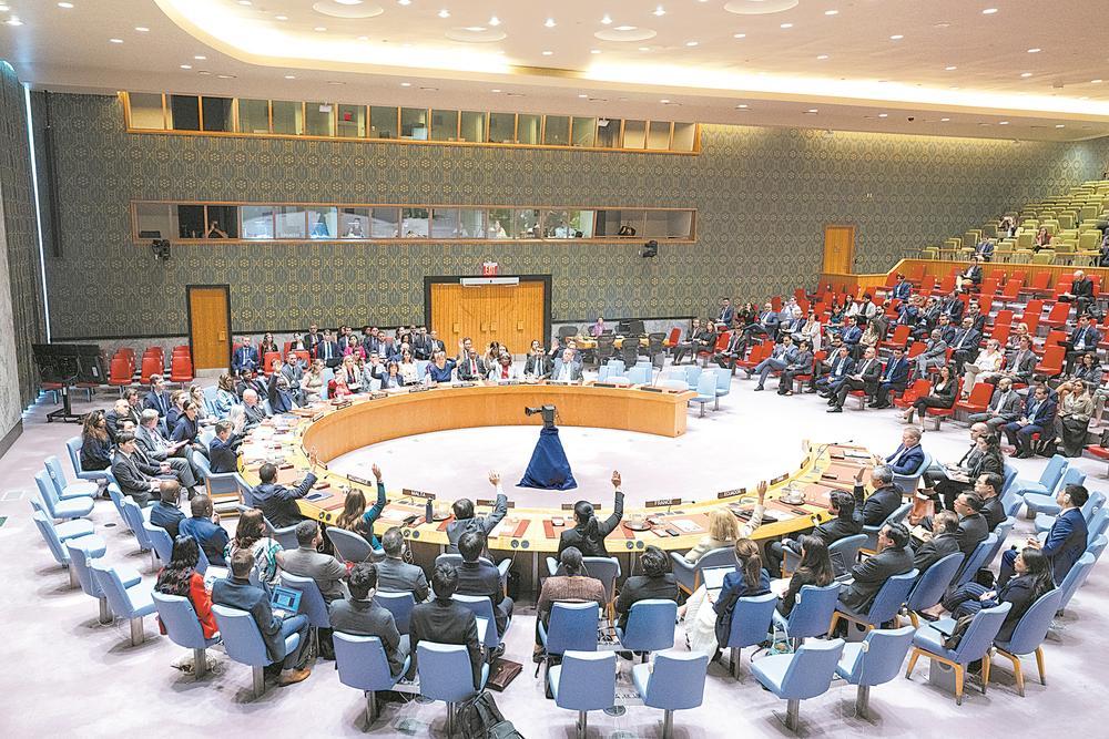 6月10日，联合国安理会就呼吁在加沙地带实现停火的决议草案投票