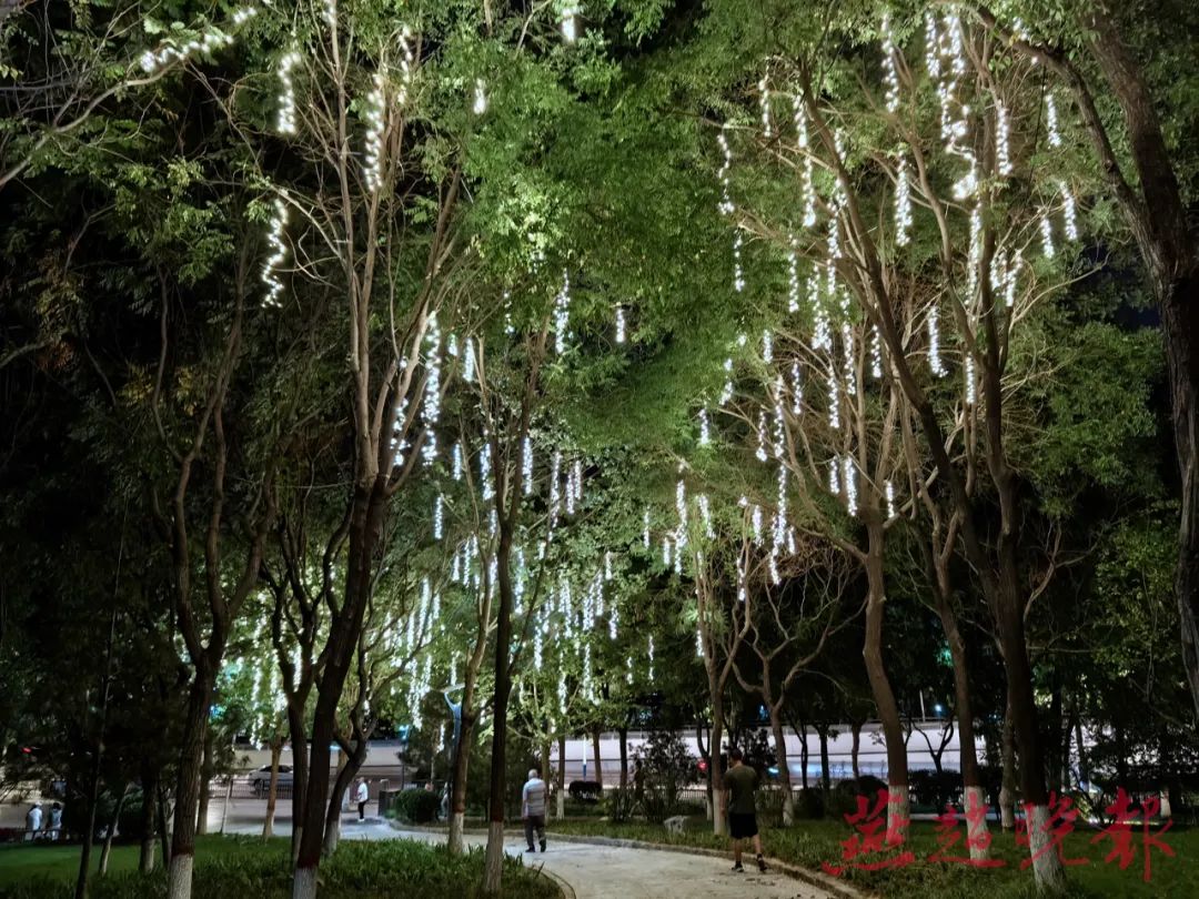 柏林公园山体亮化后,夜景更加绚丽.