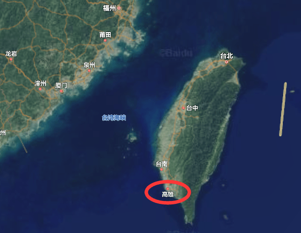 高雄所在地理位置(图/百度地图)