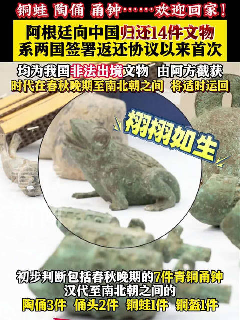 欢迎回家!阿根廷向中国归还14件文物 系两国签署返还协议以来首次|阿根廷|中国|国家文物局_新浪新闻