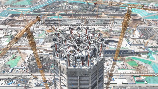 雄安新区中化总部大厦“牡丹花冠”安装完成|芦苇_新浪财经_新浪网
