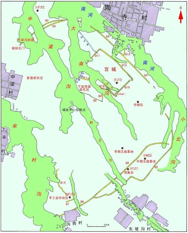陶寺遗址平面布局图