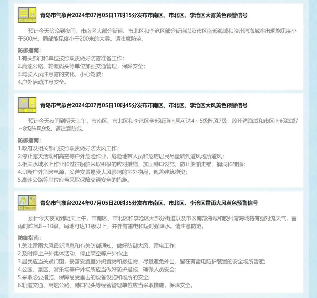 此外,7月5日青岛崂山区,西海岸新区,城阳区,即墨区,胶州市,平度市