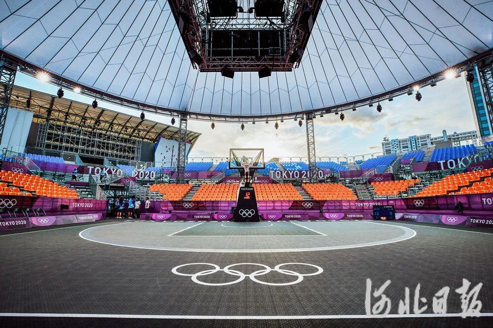 东京奥运会3*3篮球赛场上,英利奥地板首次亮相.