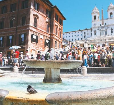 意大利罗马的西班牙广场.新华社记者 李 京摄