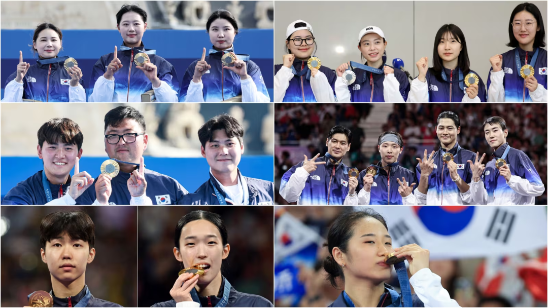 巴黎奥运会上韩国队金牌得主.韩媒报道截图
