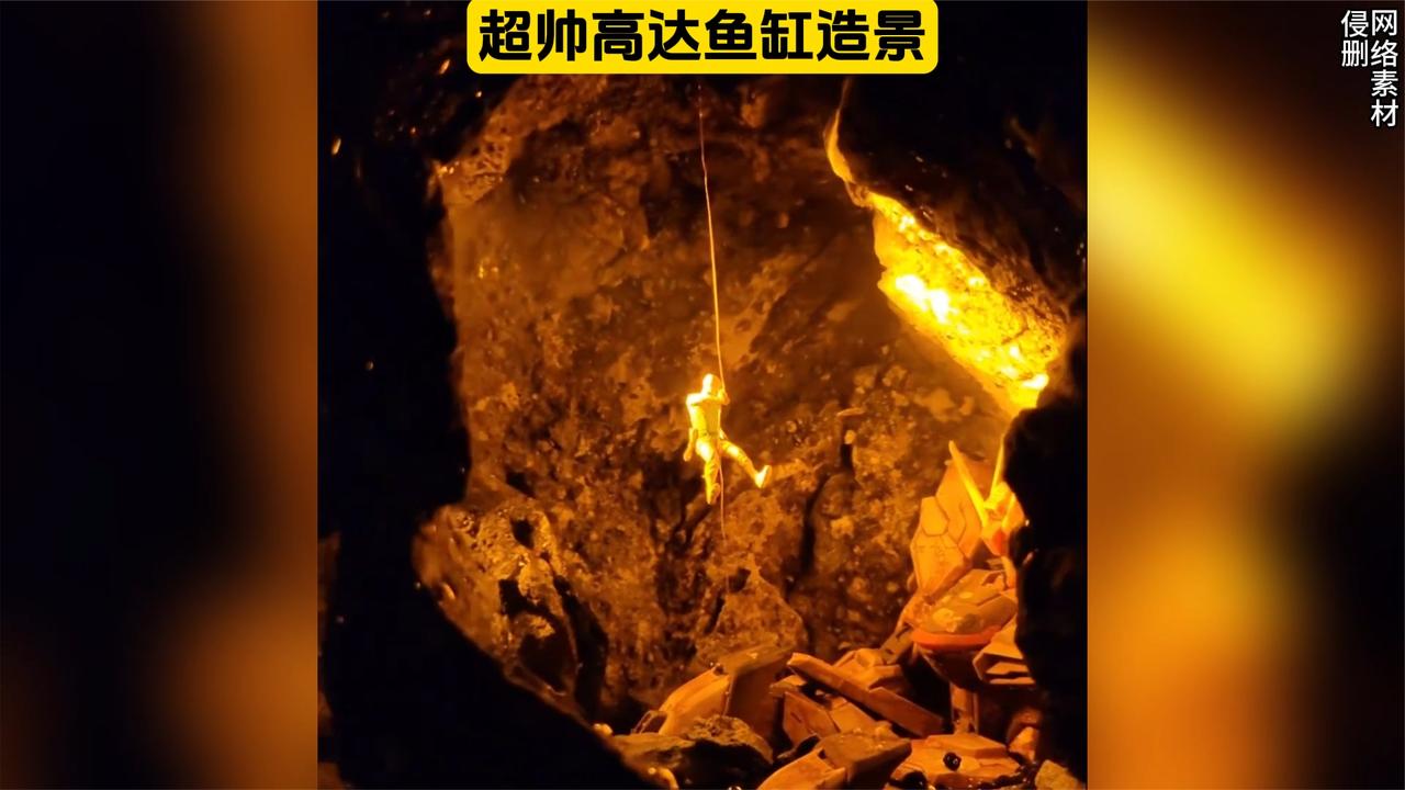 超帅高达鱼缸造景