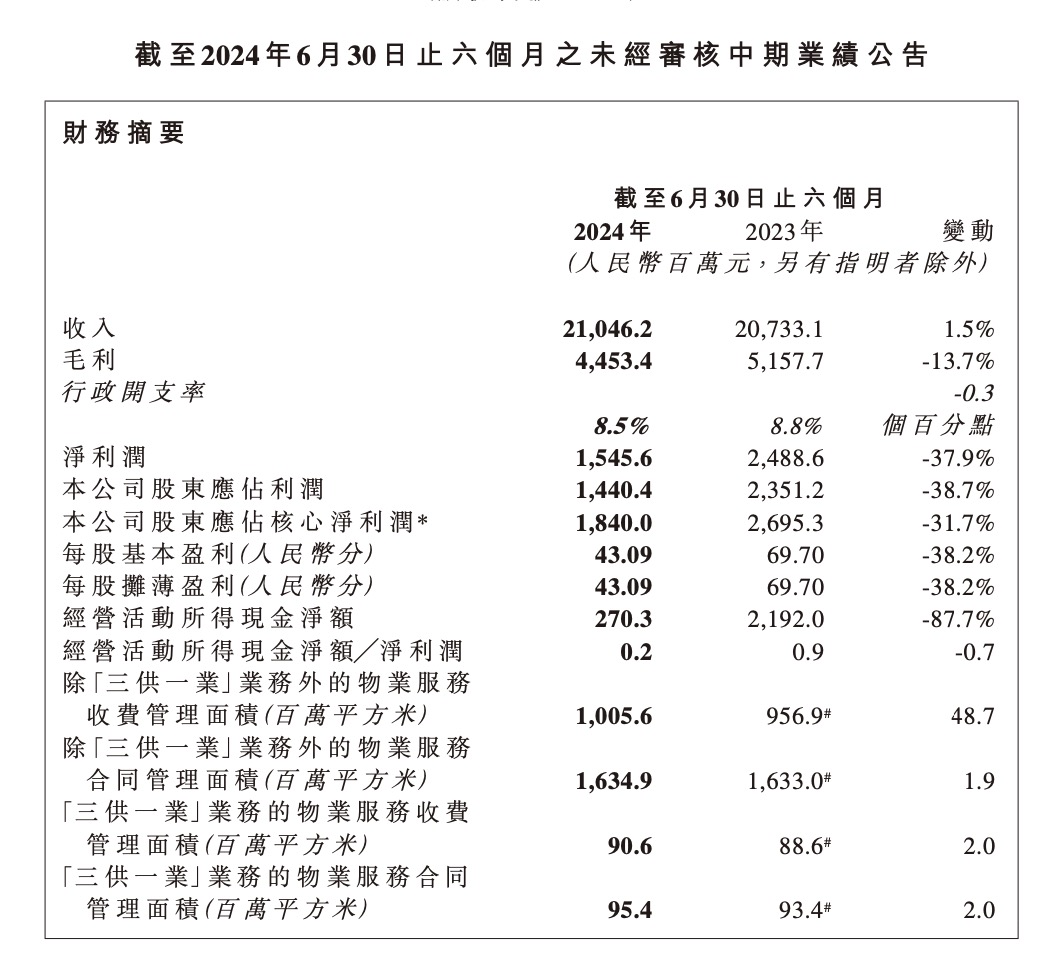 中期主要财务数据 图源:公告原文
